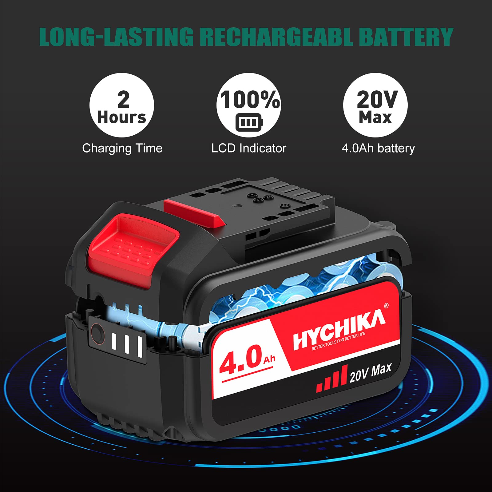 HYCHIKA 18V 8-Inch Brushless Electric Mini Chainsaw with 4.0Ah Battery & 2 Chains - Lightweight Handheld Chainsaw for Tree Branch Cutting, Pruning, Gardening & Woodworking | Perfect for DIY Projects, Yard Maintenance & Forestry Work