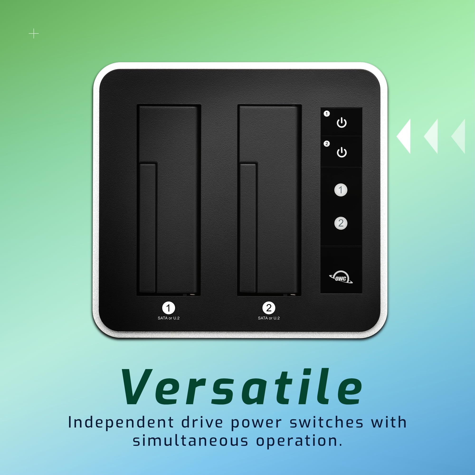 OWC Drive Dock USB-C Dual Bay External Hard Drive Enclosure - 10Gbps USB 3.1 Gen 2 for Mac & PC (OWCTCDRVDCK) - Perfect for Data Backup, Video Editing & External Storage Expansion