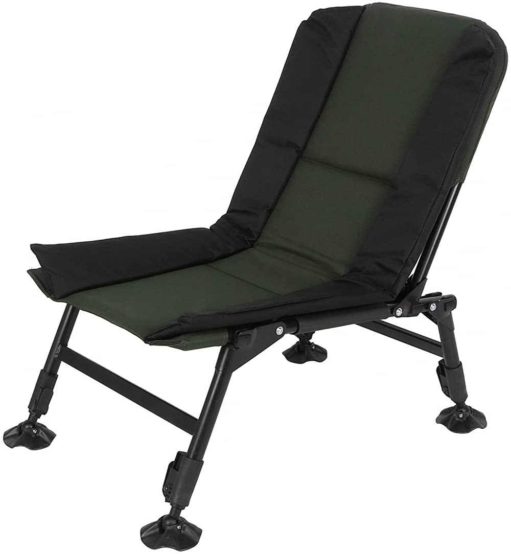 Adjustable Height & Tilt Fishing Chair - Portable Folding Camping Chair for Outdoor Activities - Perfect for Fishing, Hiking, Picnics & Beach Trips