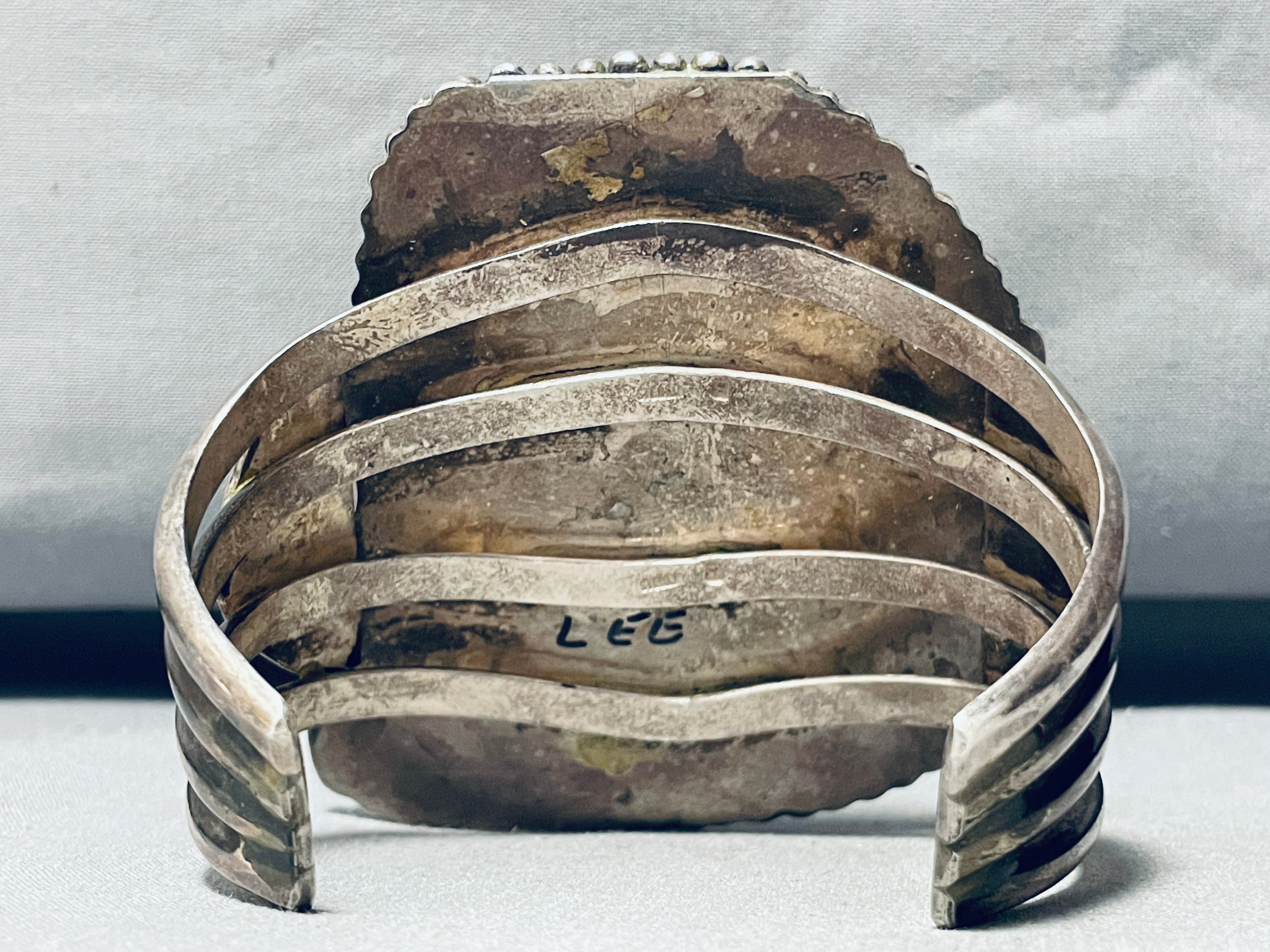 168 Grams!! Museum Quality Vintage Native American Navajo Turquoise Sterling Silver Bracelet