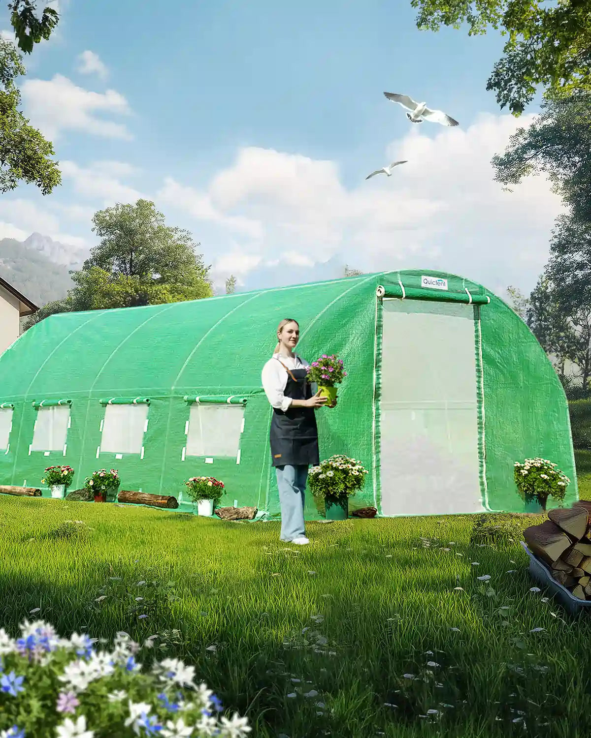 20' x 10' x 6.6' Large Walk-in Greenhouse for Outdoor Gardening - Perfect for Growing Vegetables, Flowers & Plants Year-Round