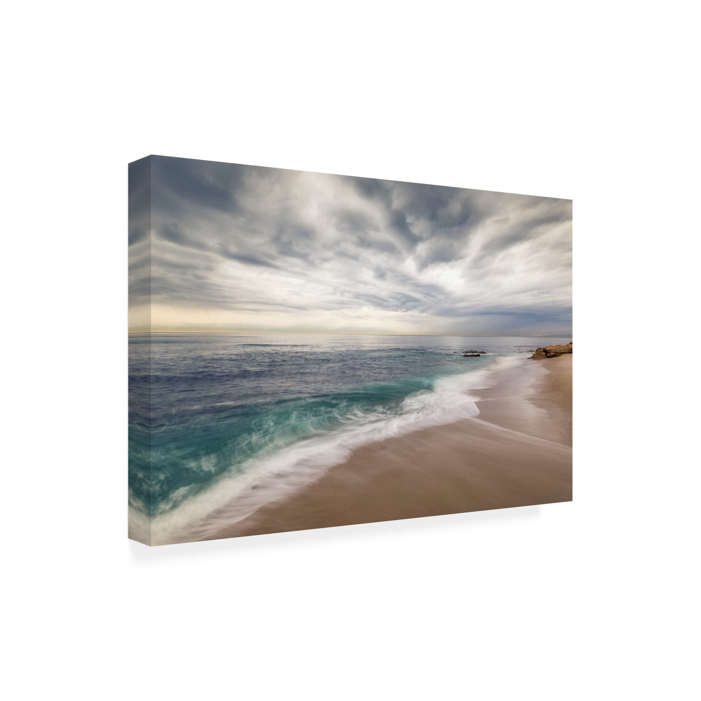 Joseph S Giacalone 'A Casa Beach Winter 2' Canvas Wall Art Print - 30x47 Inches - Coastal Winter Decor for Living Room, Bedroom & Office