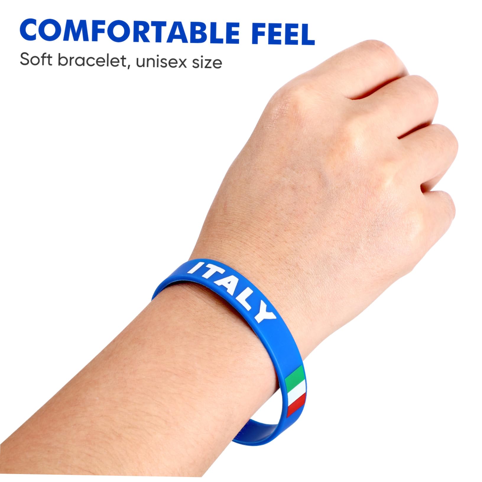 STOBOK 30-Pack Italian Flag Silicone Wristbands for Women - Patriotic Party Bracelets, Italy Country Flag Wrist Bands - Perfect for National Celebrations, Sports Events & Cultural Festivals