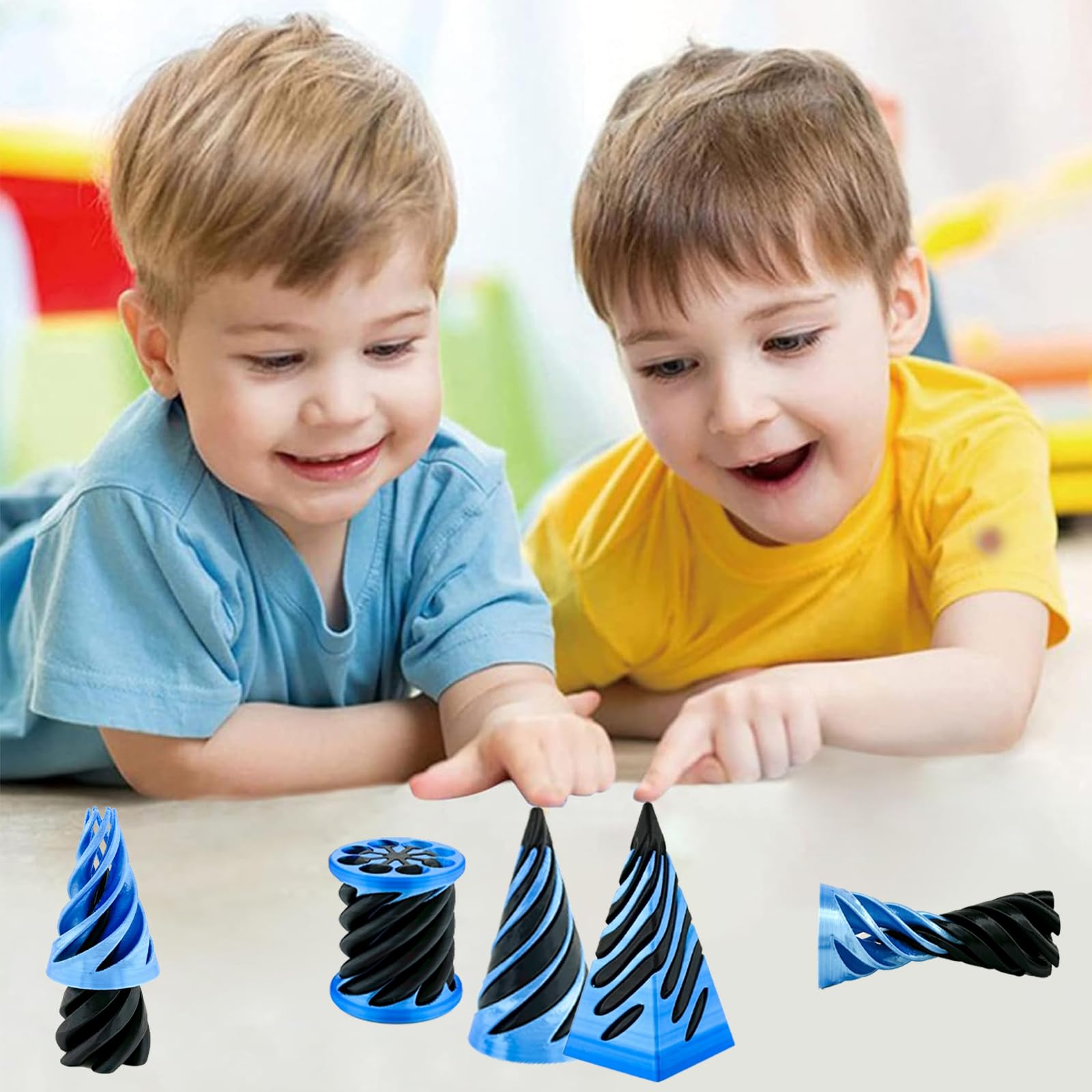 3 Packs Impossible Cone Fidget Toys - Spiral Cone, Pyramid Passthrough & 3D Printed Vortex Thread Illusion Toys for Stress Relief - Mini Desktop Decor Gifts for Anxiety, ADHD & Office Relaxation (Great for Focus, Meditation and Sensory Play)