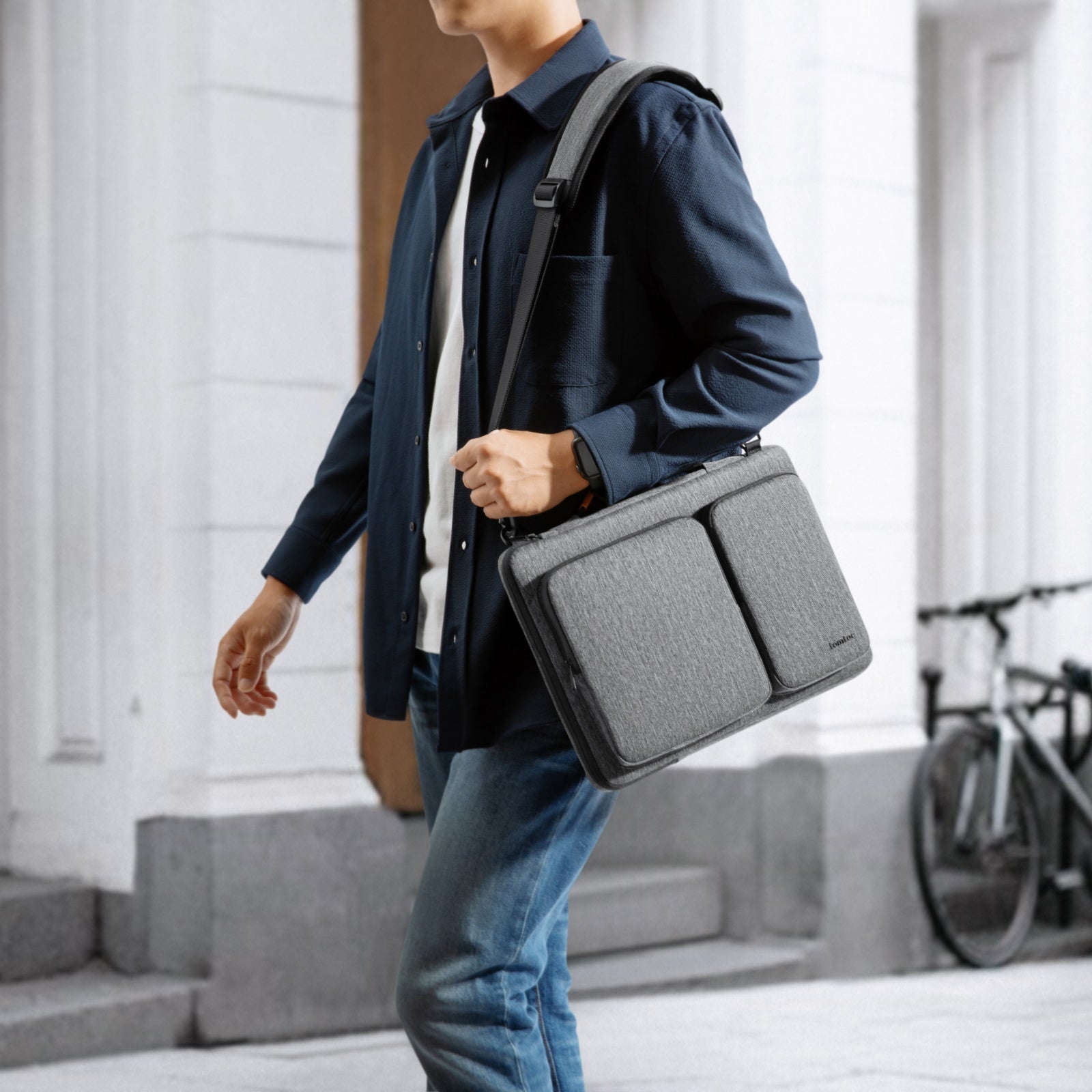 Defender A42 15 Inch Laptop Shoulder Bag - Waterproof & Shockproof Case Compatible with MacBook Air 15