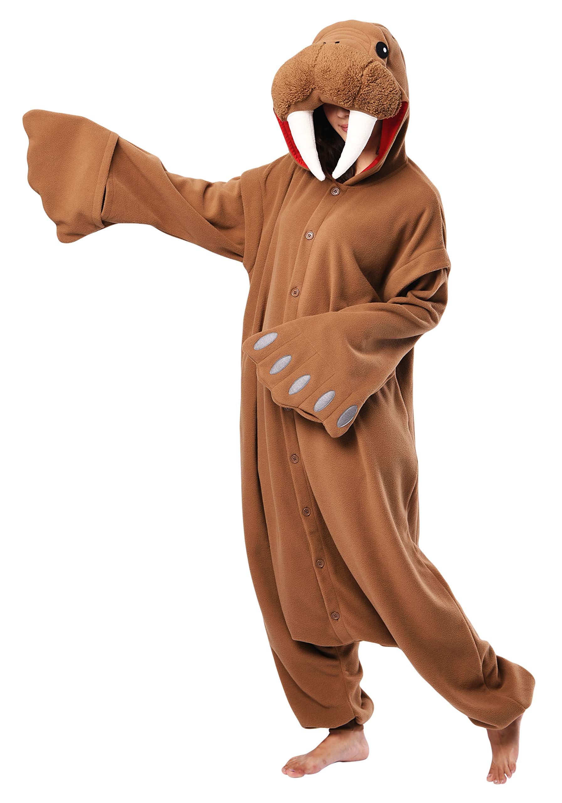 SAZAC Walrus Kigurumi Onesie - Soft Animal Jumpsuit Pajamas for Adults, Halloween Costume & Cosplay | Perfect for Sleepwear, Loungewear, and Themed Parties