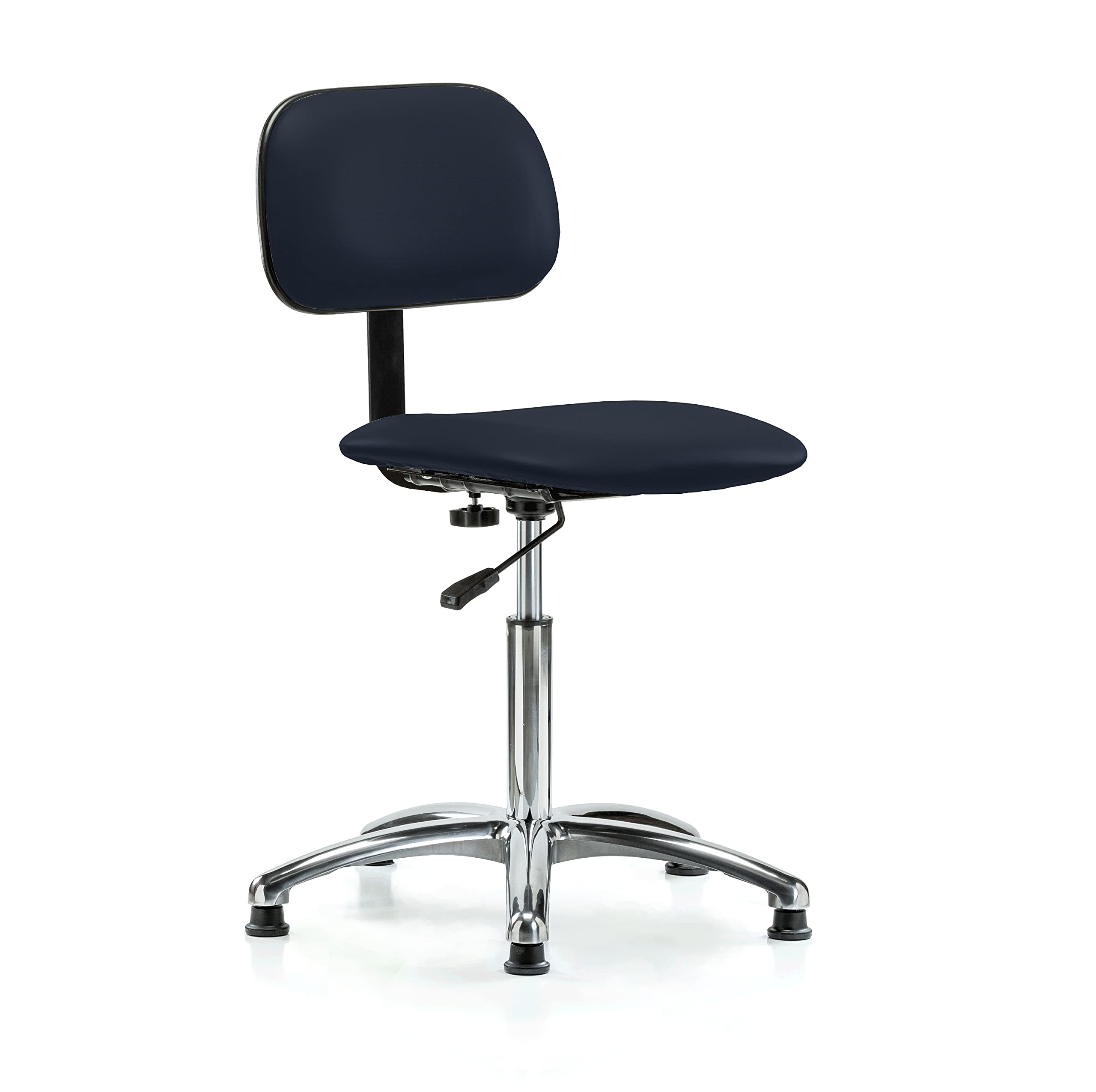 Ergonomic Chrome Stationary Lab Chair with Adjustable Backrest & Seat Height (20-27