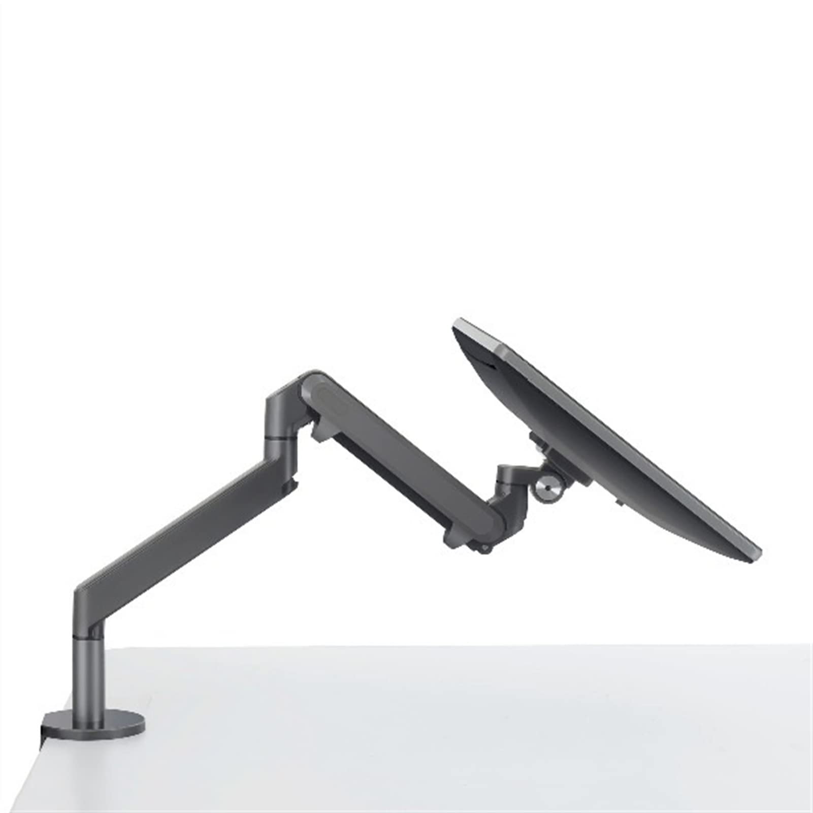 **Luckxuan Heavy Duty Aluminum Monitor Stand - Adjustable Height Gas Spring Mount for 17-32