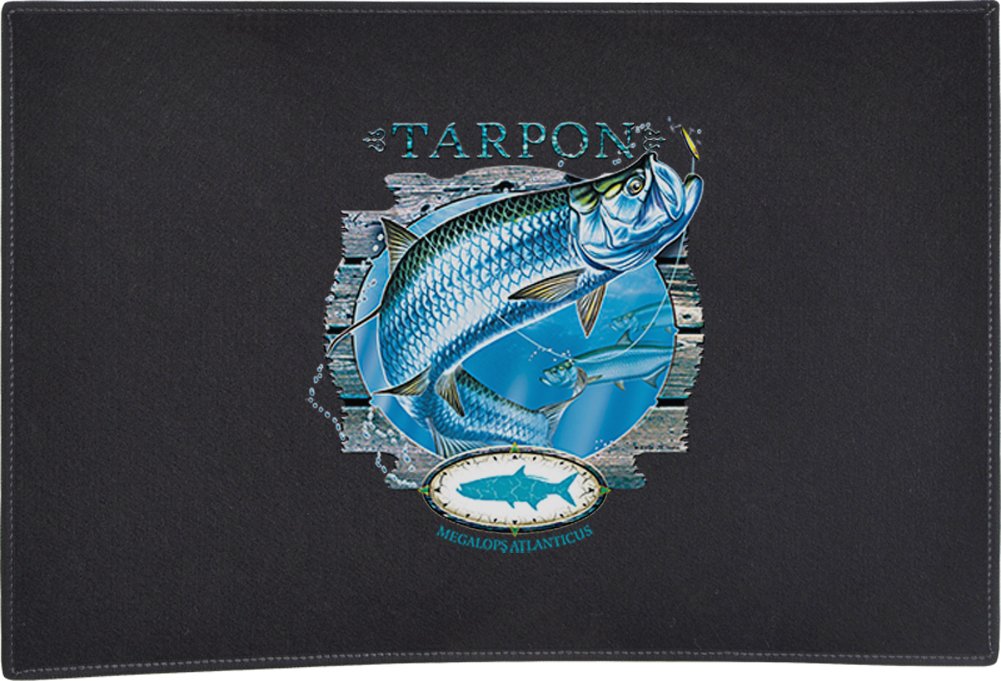 Express Yourself Tarpon (Black) - Non-Slip Rubber Door Mat & Welcome Mat for Home Entryway, Outdoor & Indoor Use - Perfect for Front Door, Porch, Patio, and Mudroom