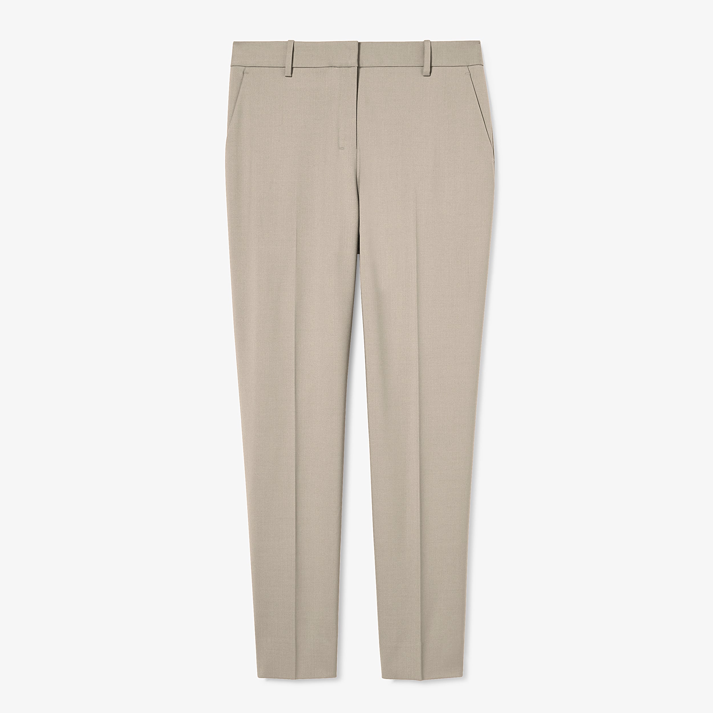 Mejia Washable Wool Twill Pants for Women - Natural Melange Color | Comfortable & Durable Office Wear & Travel Outfits