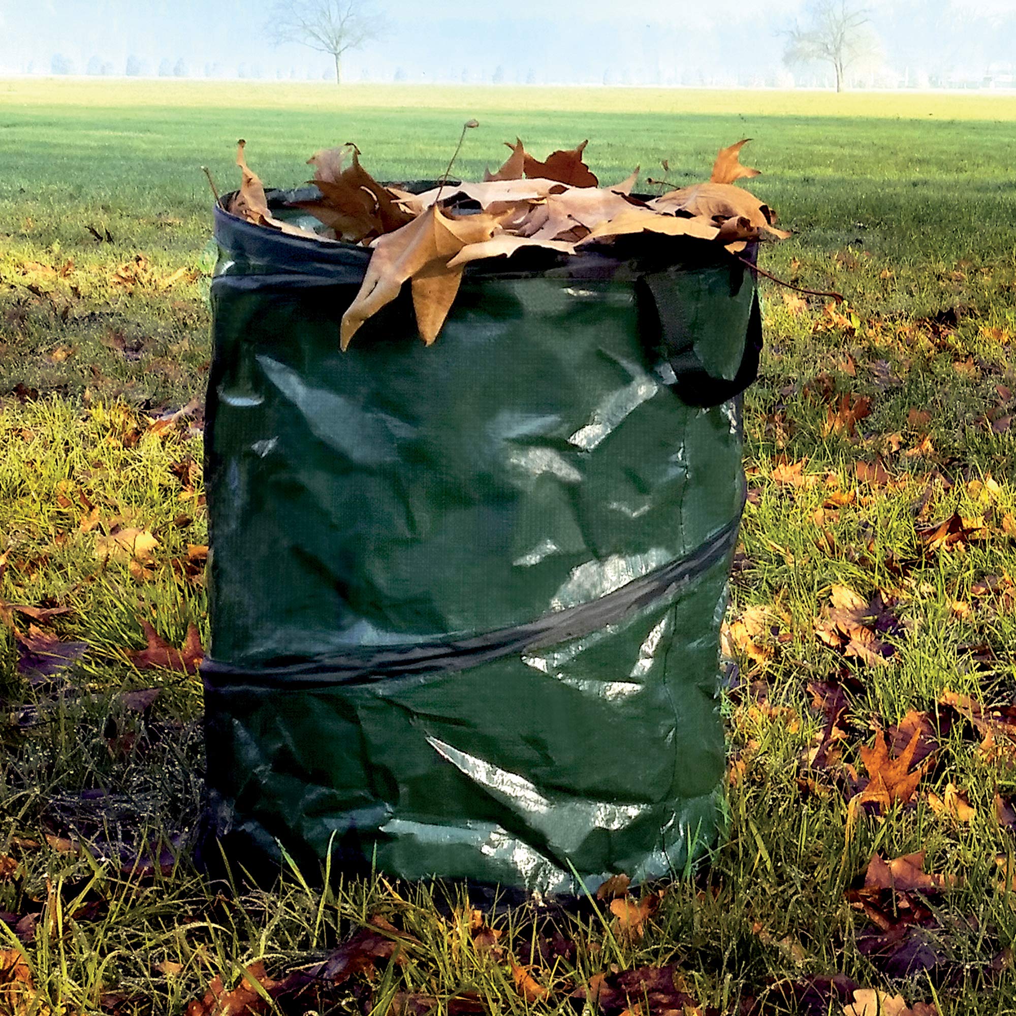 Tenax 115L Green Garden Waste Bag - Durable Polypropylene Pop-Up Spring Structure for Collecting Leaves, Yard Debris & Composting | Ideal for Gardening, Landscaping & Outdoor Cleanup