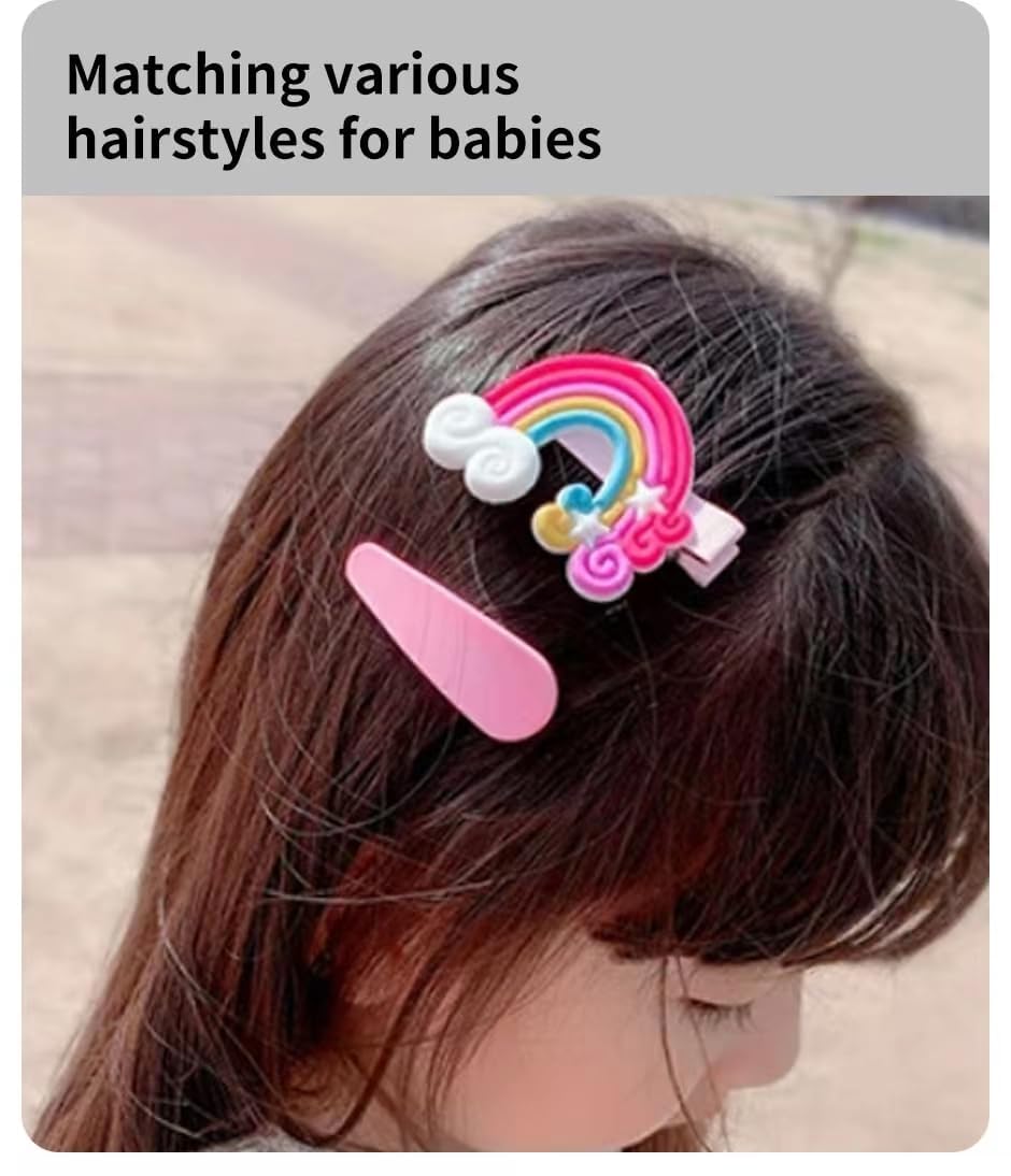Adorable Baby Hair Clips for Girls - Cute Flower & Fruit Rainbow Hair Accessories for Kids, Toddlers & Teens | Perfect for School, Parties & Daily Styling