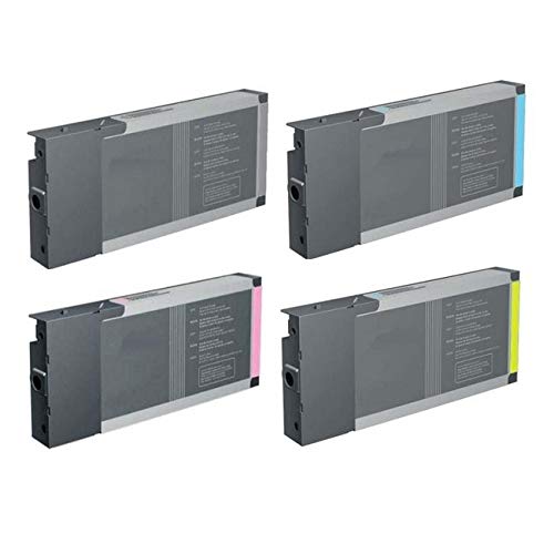 Refurbished Ink Cartridge Combo Pack for HP DesignJet Stylus Pro 4000/9600 - High Yield 220ml (PBK/C/M/Y) (C13T5441PBKCMY-US) - Ideal for Wide Format Printing, CAD Drawings & Graphic Design Projects
