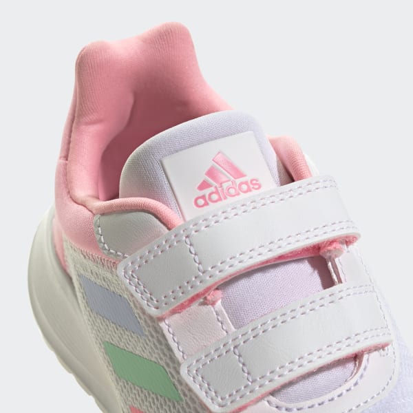 Adidas Kids Tensaur Run Shoes - Lightweight Running Sneakers for Boys & Girls | Cloud White, Blue Dawn, Beam Pink | Perfect for School, Sports & Outdoor Play