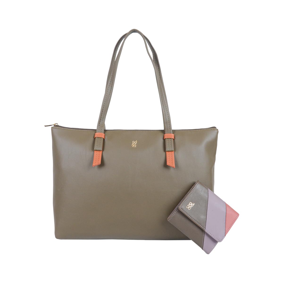 Baggit Women's CB Rotate Terra Tote Laptop Bag - Stylish & Spacious Work Bag with Padded Laptop Compartment | Olive Green Vegan Leather | Perfect for Office, Travel & College | 6-Month Warranty | Made in India