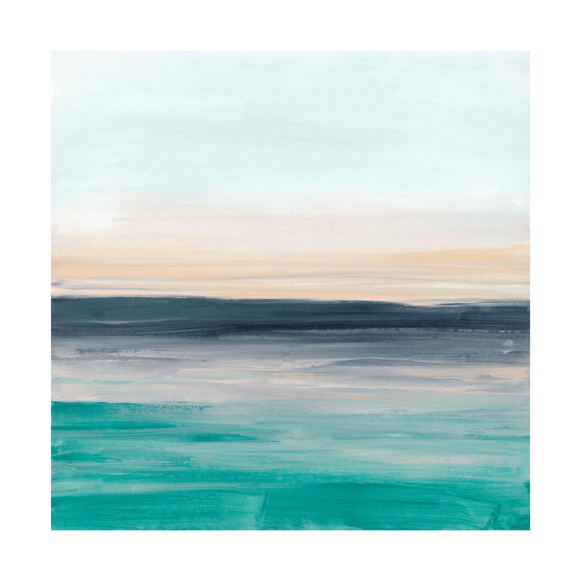 Trademark Fine Art 'Sea Rise I' Canvas Wall Art by June Erica Vess - Coastal Beach Home Decor for Living Room, Bedroom & Office