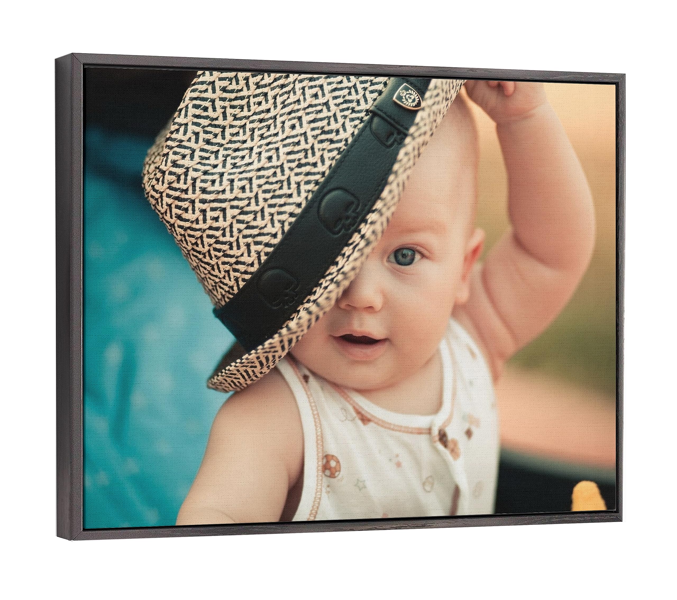 Personalized Canvas Photo Print with Floating Frame - 20x20 Inch Black Wall Art for Home Decor | Perfect for Living Room, Bedroom & Office Display