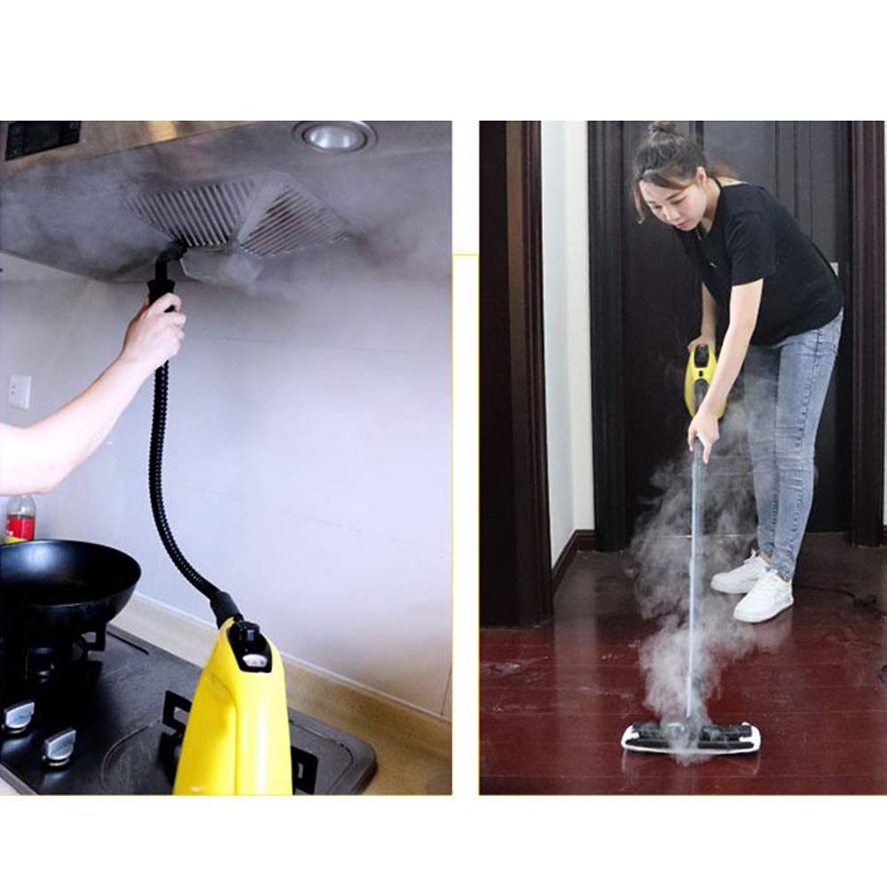 CGOLDENWALL 1500W Handheld Steam Cleaner - High Pressure & High Temperature Chemical-Free Cleaning for Floors, Kitchen, Bathroom - Portable Steamer for Home Deep Cleaning (White, No Floor Brush) | Perfect for Sanitizing Tiles, Grout, Countertops & More