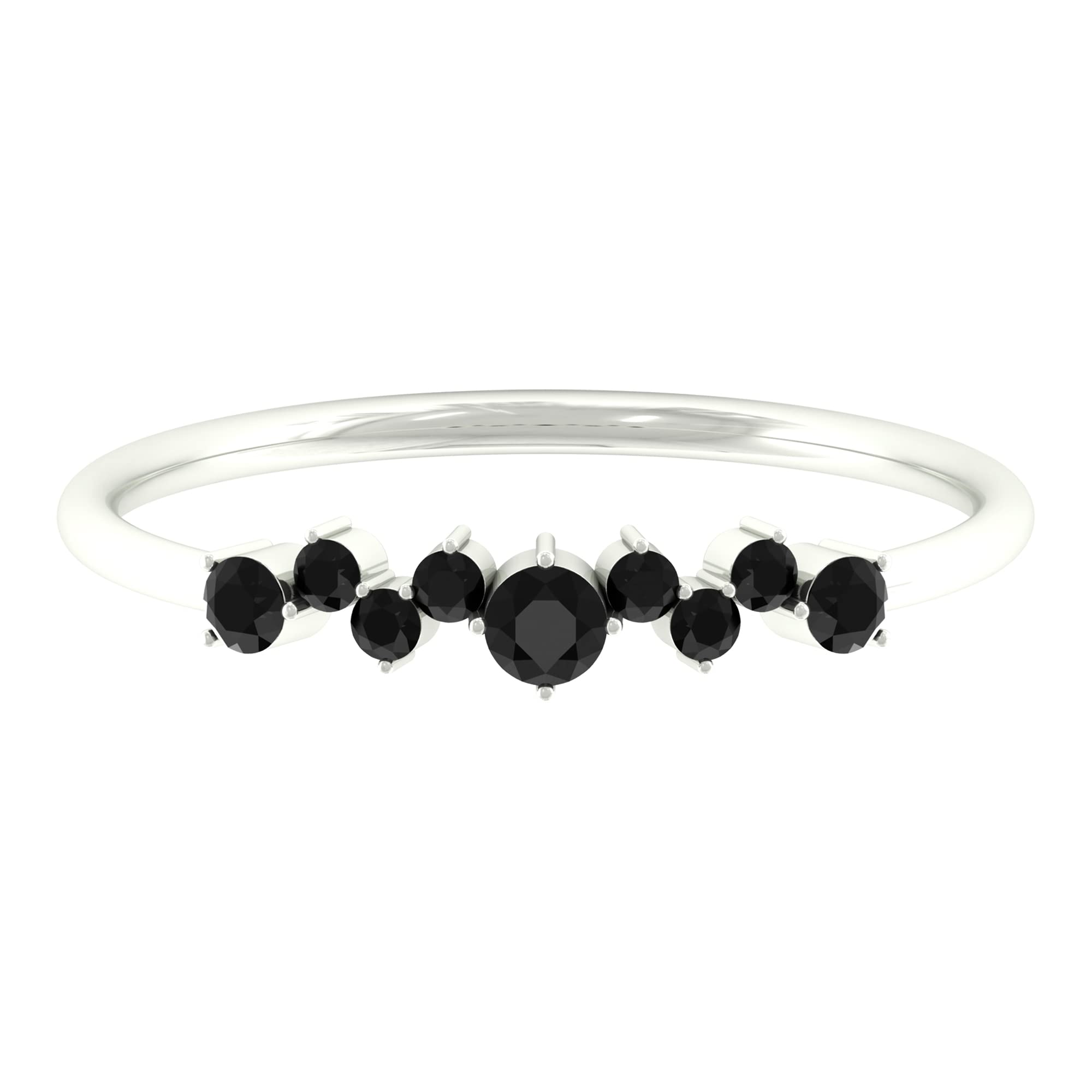 1/4 CT Natural Black Spinel Ring for Women - 14K Solid Gold Minimalist Promise Ring - August Birthstone Jewelry - Perfect for Anniversaries, Engagements & Everyday Elegance
