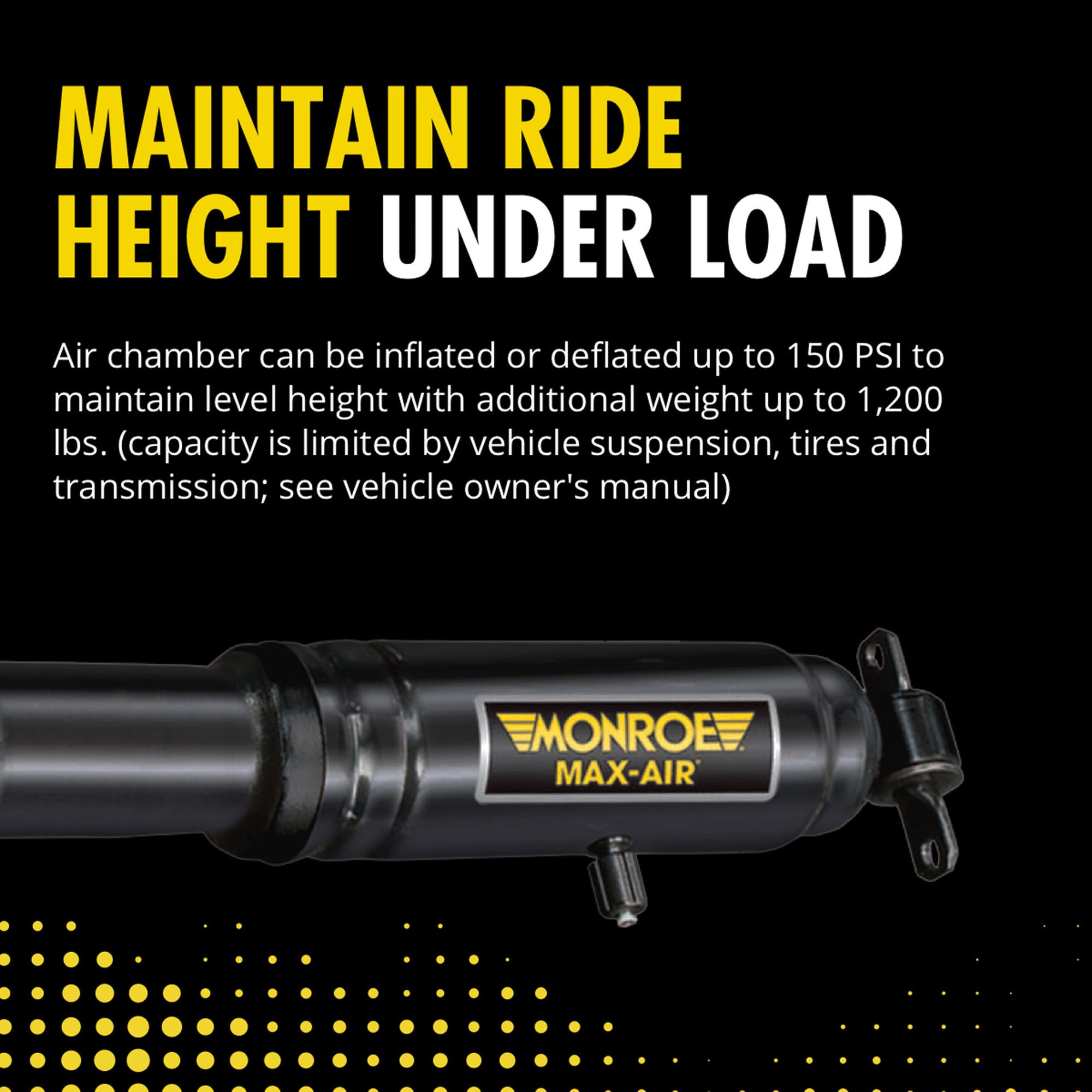 Monroe Max-Air MA769 Adjustable Air Shock Absorber - Pair for Ford Ranger (2006-2011) | Heavy Duty Suspension Upgrade for Towing & Off-Road Adventures