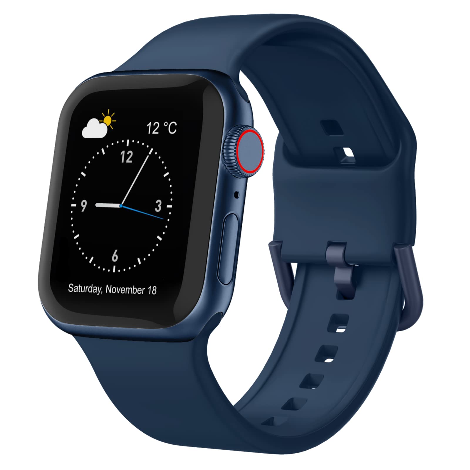 Premium Soft Silicone Sport Band Compatible with Apple Watch Series 1/2/3/4/5/6/7/8/SE/Ultra - 38mm 40mm 41mm 42mm 44mm 45mm 49mm Replacement Strap for Men & Women - Perfect for Workouts, Running & Everyday Wear