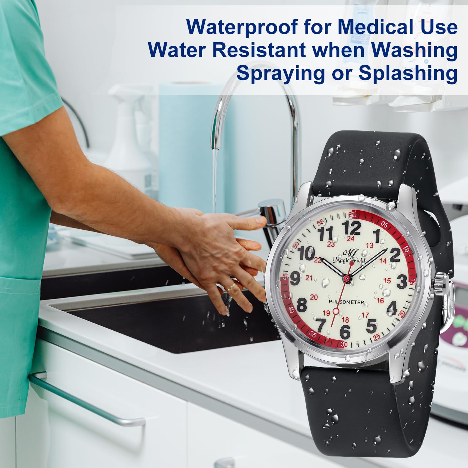 ManChDa Professional Nurse Watch - Analog Medical Watch with Second Hand, Easy to Read for Healthcare Workers - Perfect for Nurses, Doctors & Medical Students in Hospitals & Clinics