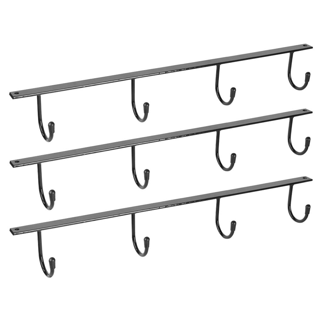 Under Cabinet Mug Holder - Space Saving Cup Organizer Rack for Coffee Mugs & Kitchen Utensils (Black) | Perfect for Small Kitchens, Office Break Rooms & Dorm Organization