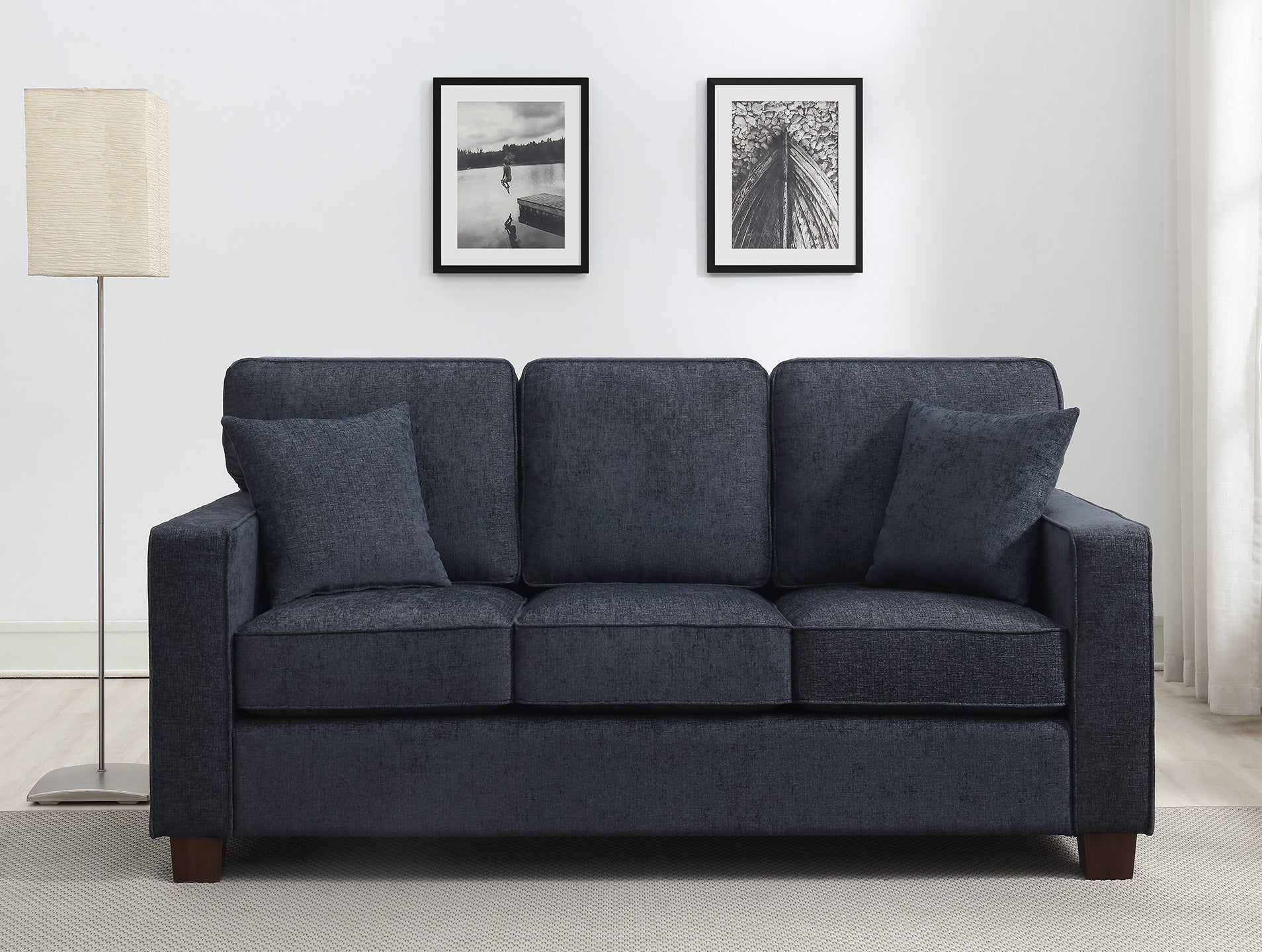 Office Star Russell 3-Seater Sofa [RSL53] - Comfortable Fabric Sectional Couch for Living Room, Office & Small Spaces