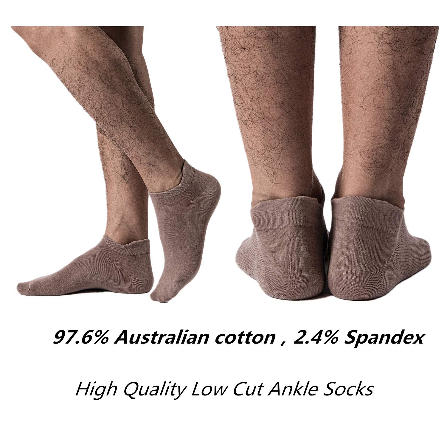 ZONBAILON Men's Cotton Low Cut Ankle Socks - 6 Pack Breathable Non-Slip Casual Socks for Running, Gym, Work & Everyday Wear