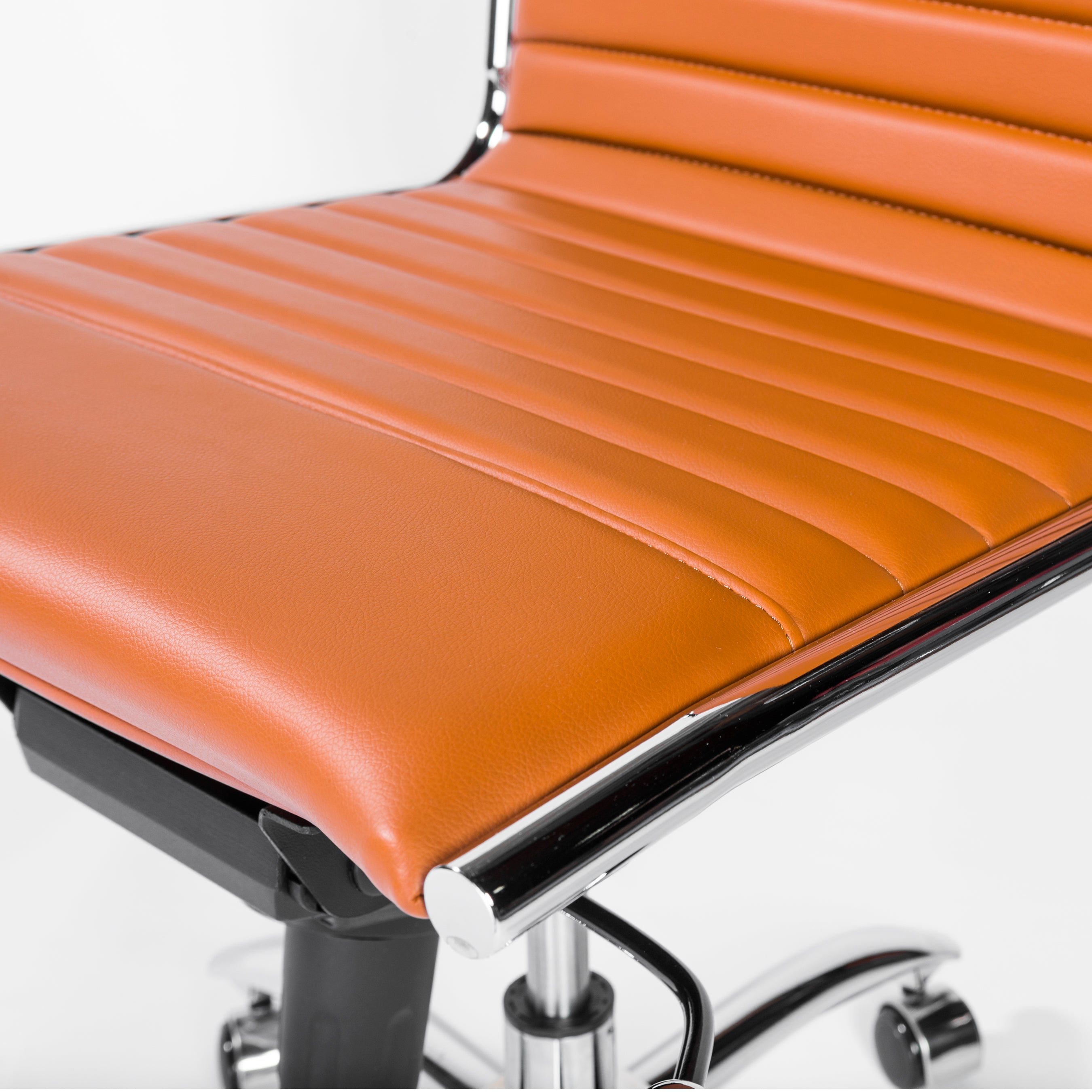 Euro Style Dirk Low Back Office Chair - Armless Ergonomic Design with Chrome Steel Base for Home, Office & Workspace Comfort