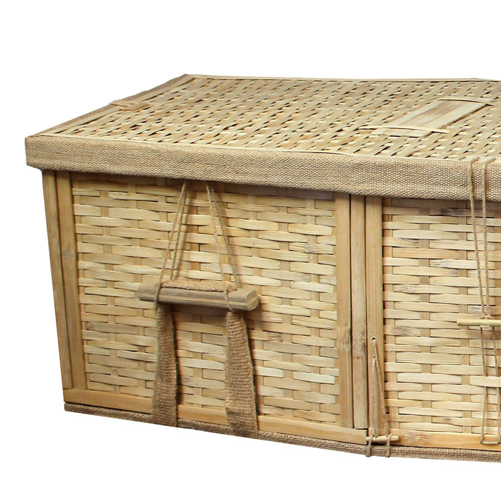 Eco-Friendly Bamboo Coffin - Biodegradable 6-Point DIY Assembly for Burial or Cremation | Sustainable Funeral Casket for Green Burials & Memorial Services