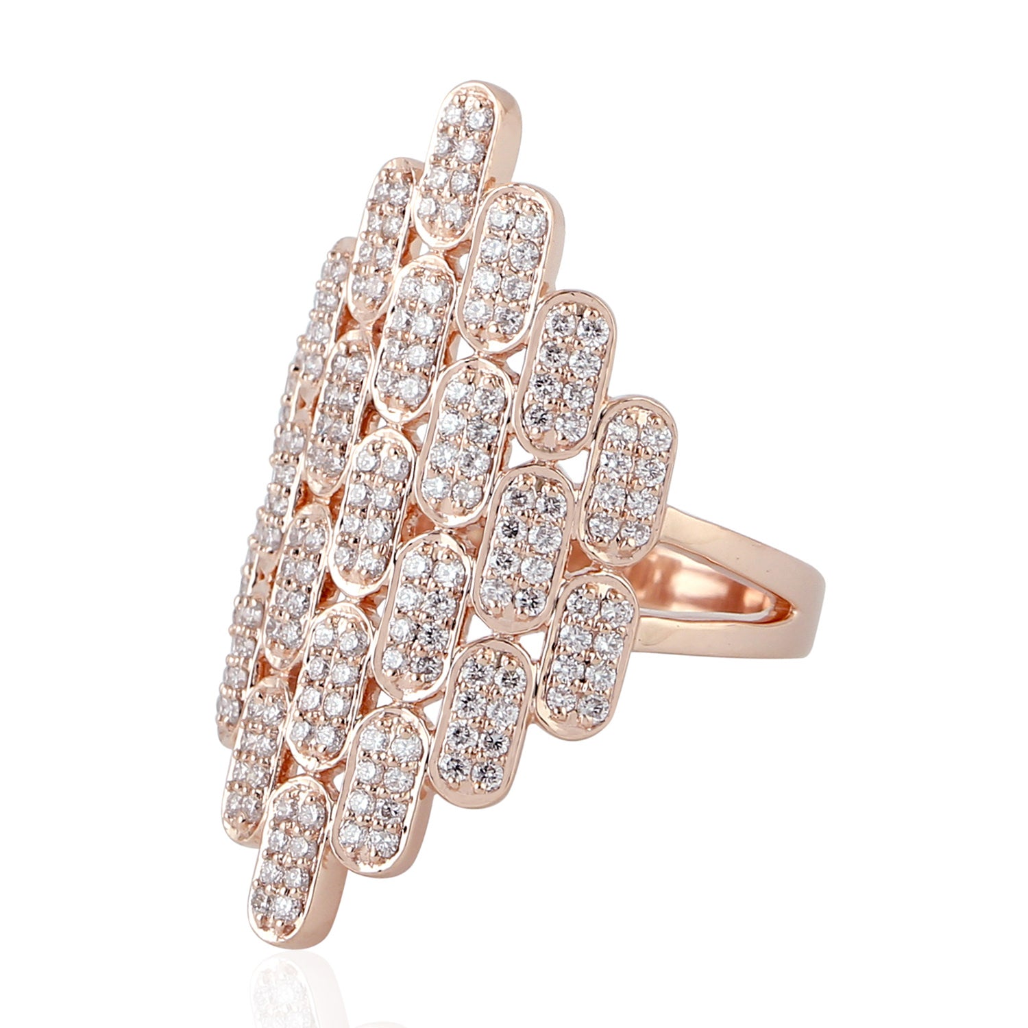 18k Rose Gold Micro Pave Diamond Eternity Ring for Women - Perfect for Weddings, Anniversaries & Special Occasions