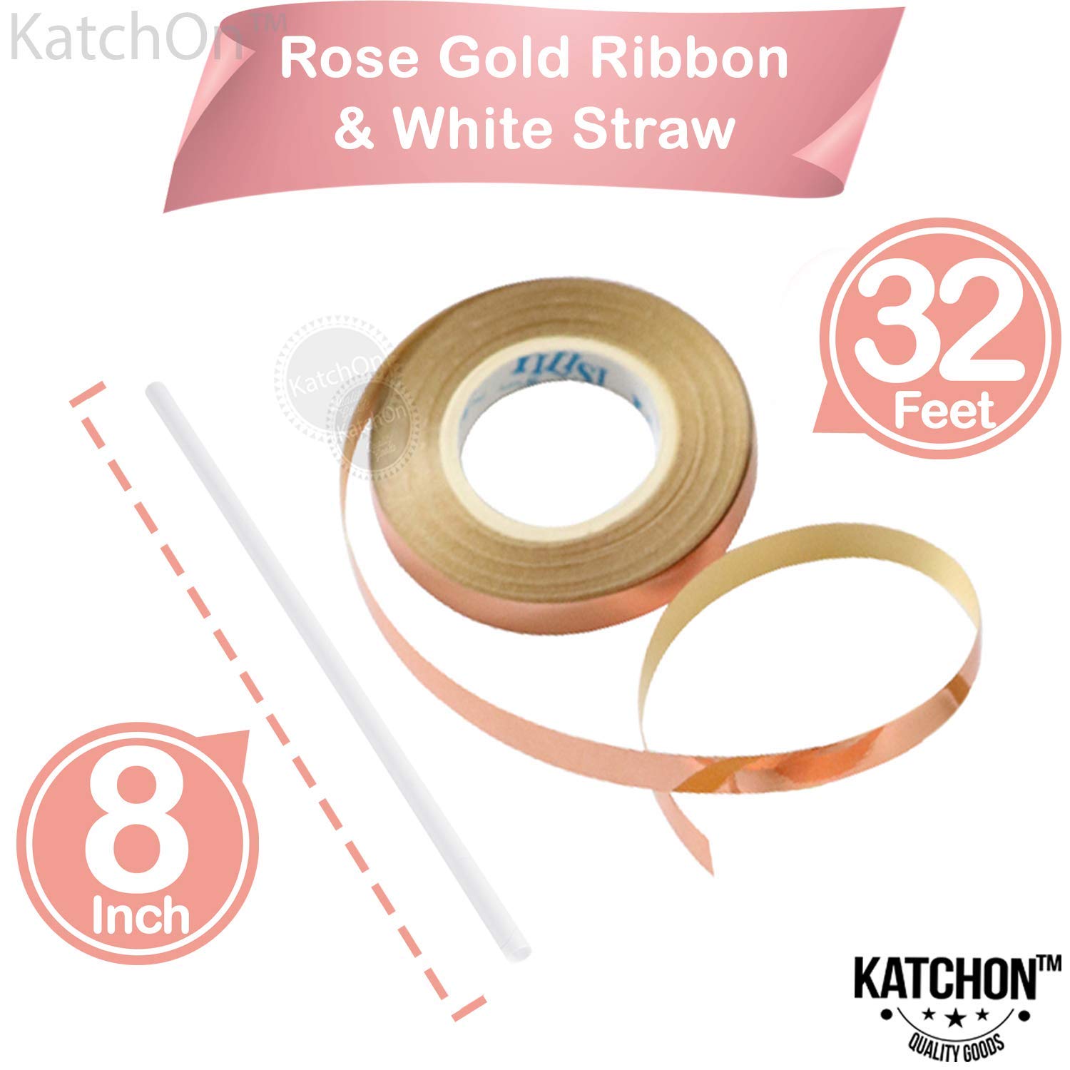 KatchOn 20 Inch Rose Gold 'One' Foil Balloon Letters - First Birthday Decorations for Girls | Sweet Peach Themed Party Supplies | Perfect for 1st Birthday Parties, Baby Showers & Gender Reveals