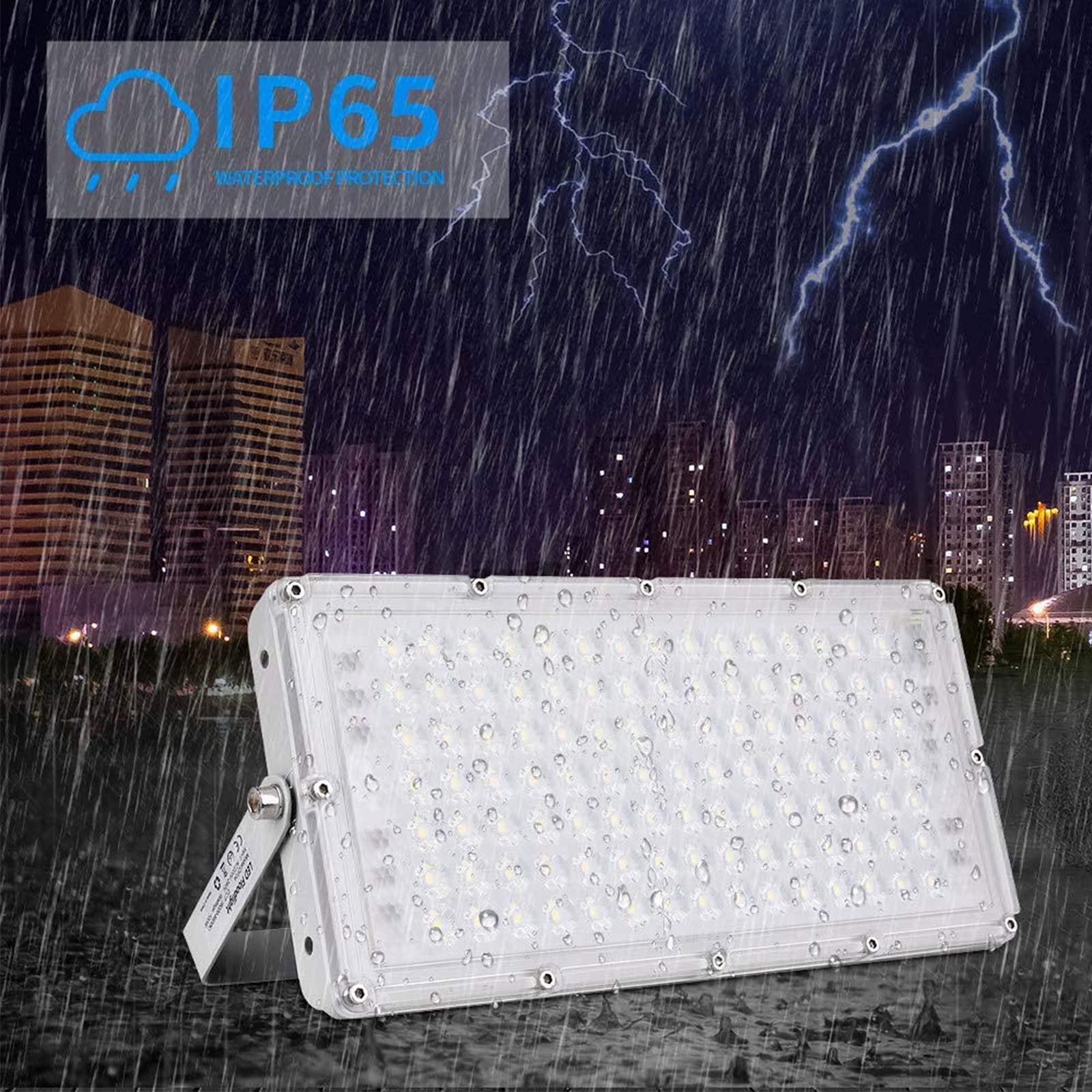 8Pcs 100W LED Flood Lights Outdoor Waterproof - 9000LM 6500K Cold White IP65 Security Lighting for Stadium, Yard, Street, Parking, Garage - Perfect for Landscape, Wall & Area Illumination