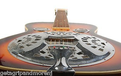 FLINTHILL Square Neck Resonator Guitar Sunburst Finish - High-Quality Dobro Guitar for Bluegrass & Slide Playing - Perfect for Live Performances & Studio Recording