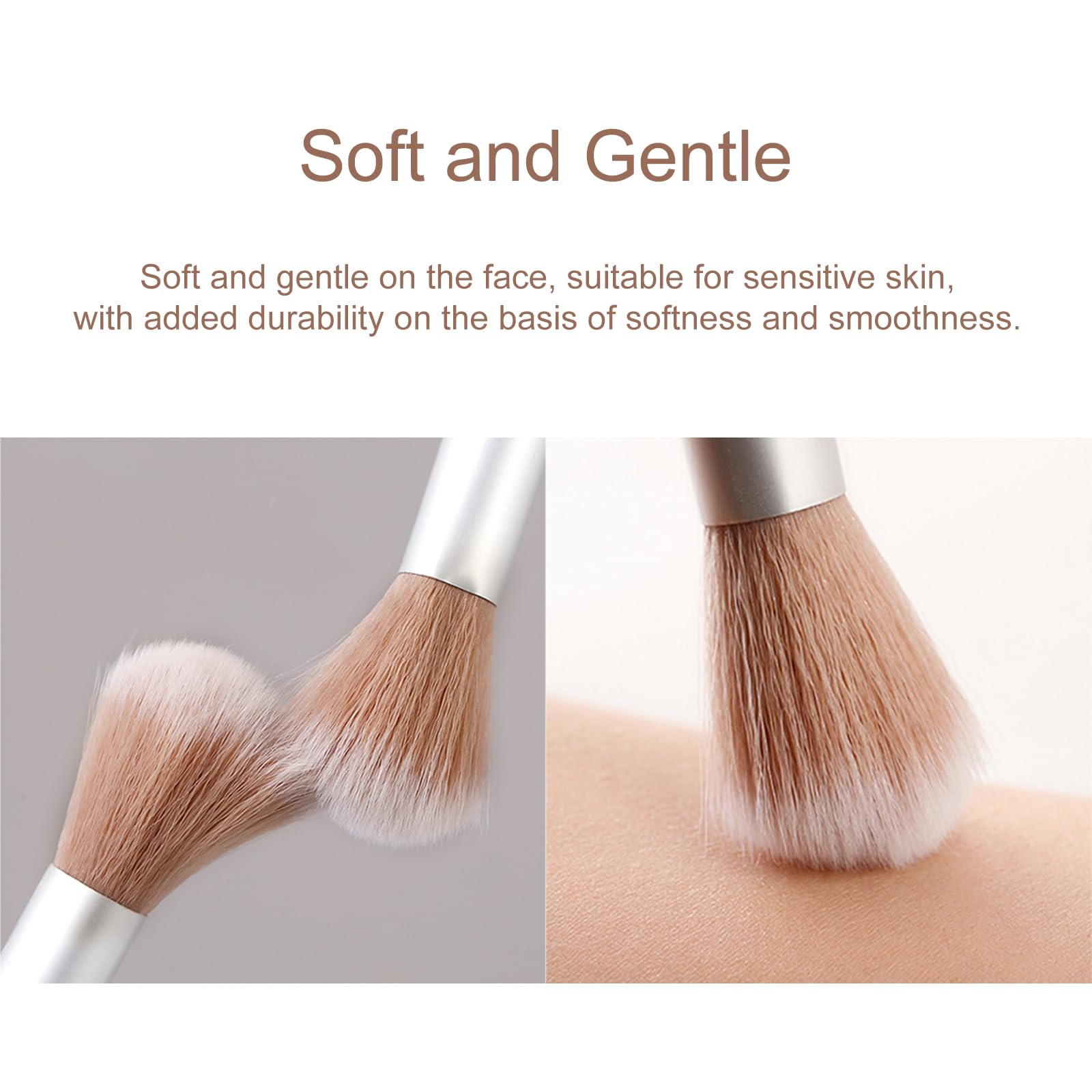 10-Piece Fluffy Makeup Brush Set - Soft Blending, Eyebrow & Powder Brushes with Mushroom-Design Handle - Travel-Friendly Beauty Tools for Professional Makeup Application | Perfect for Home, Travel & On-the-Go Touch-Ups