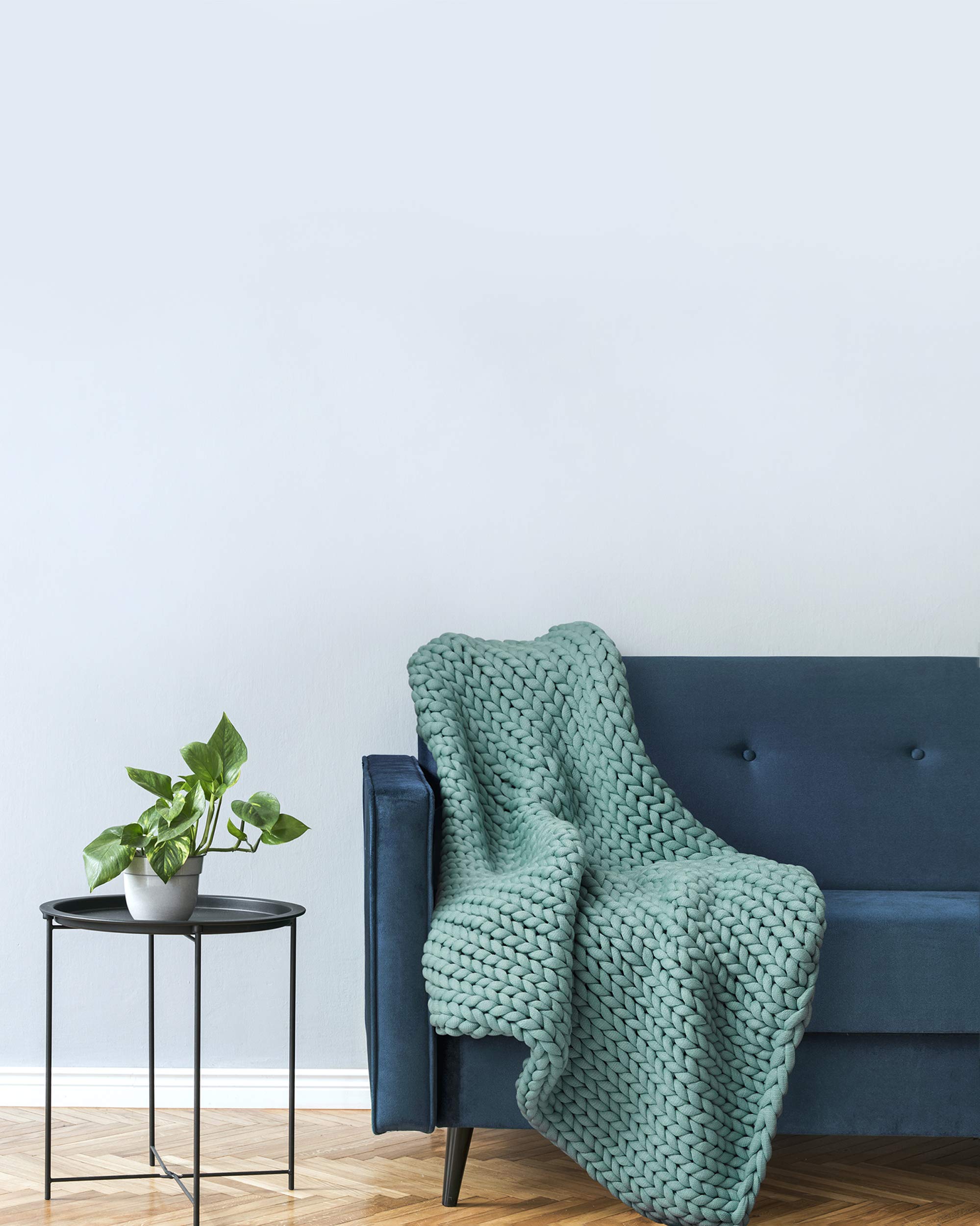 Donna Sharp Chunky Knit Aqua Throw Blanket - Oversized Loop Pattern Contemporary Decorative Blanket for Sofa, Bed & Cozy Home Decor