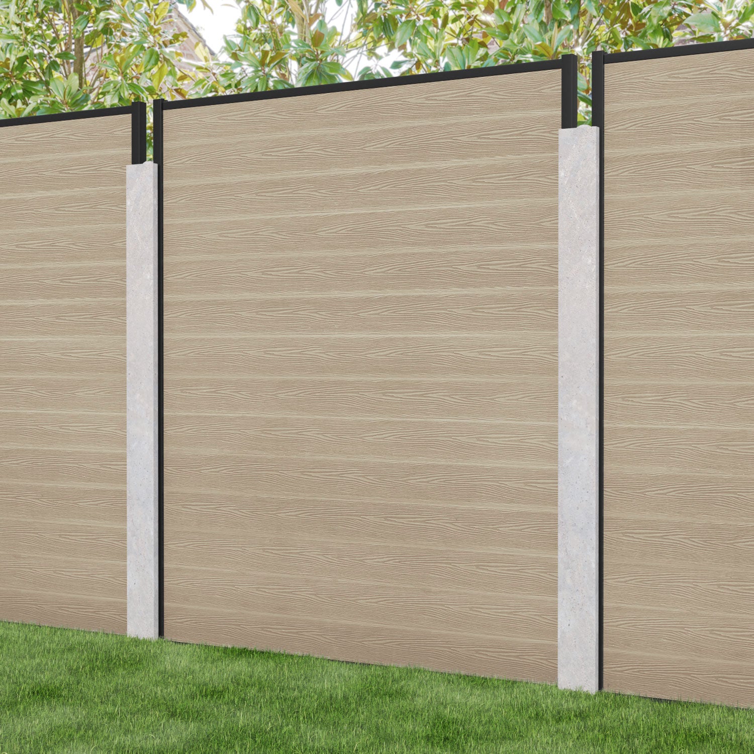 Classic Light Oak Fence Panel for Existing Concrete Posts - Durable Outdoor Privacy Fence for Backyard, Garden & Patio