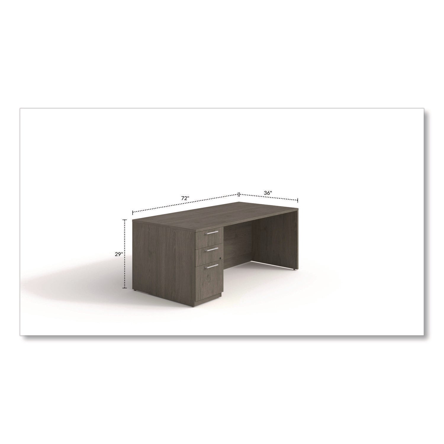 Alera Seville Series Single Pedestal Office Desk - 72