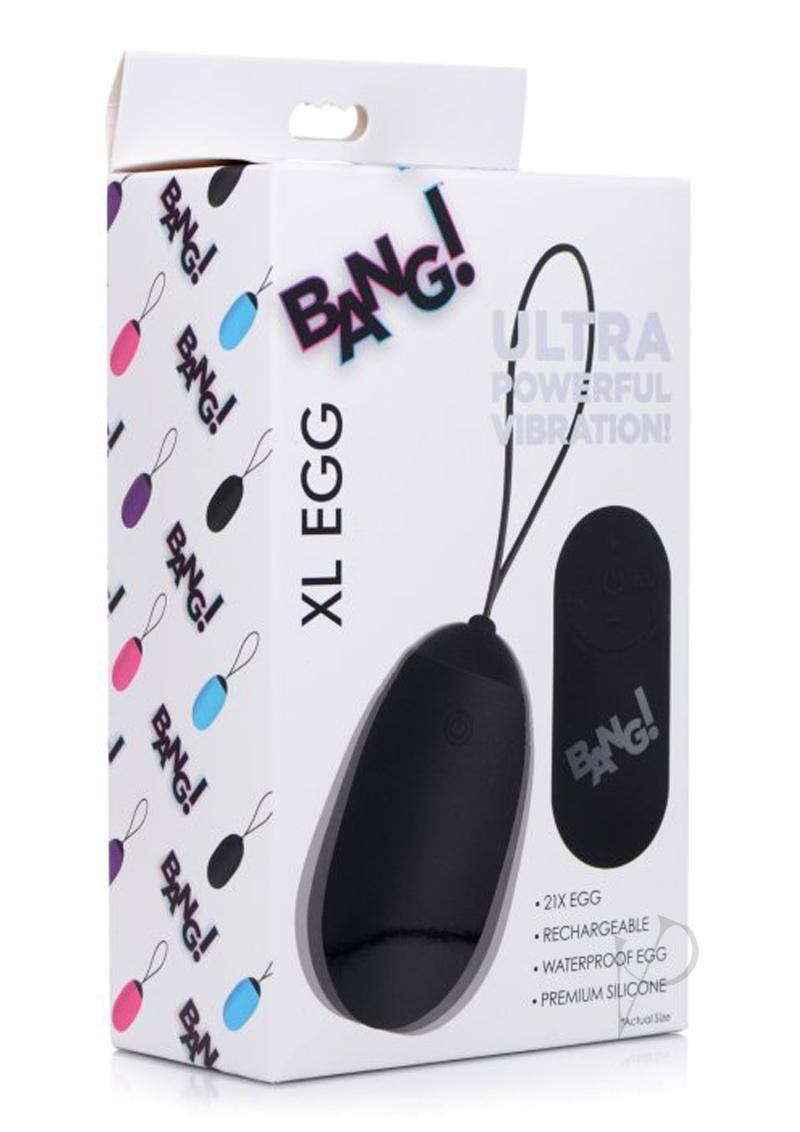Bang! XL Vibrating Egg - Powerful Rechargeable G-Spot Stimulator for Women - Black | Perfect for Couples Play & Solo Pleasure