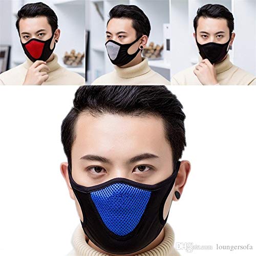 NIUE Outdoor Cycling Face Mask for Adults - Breathable Mesh Mouth Cover for Men & Women (Blue & Black) - Perfect for Biking, Running & Outdoor Sports Protection