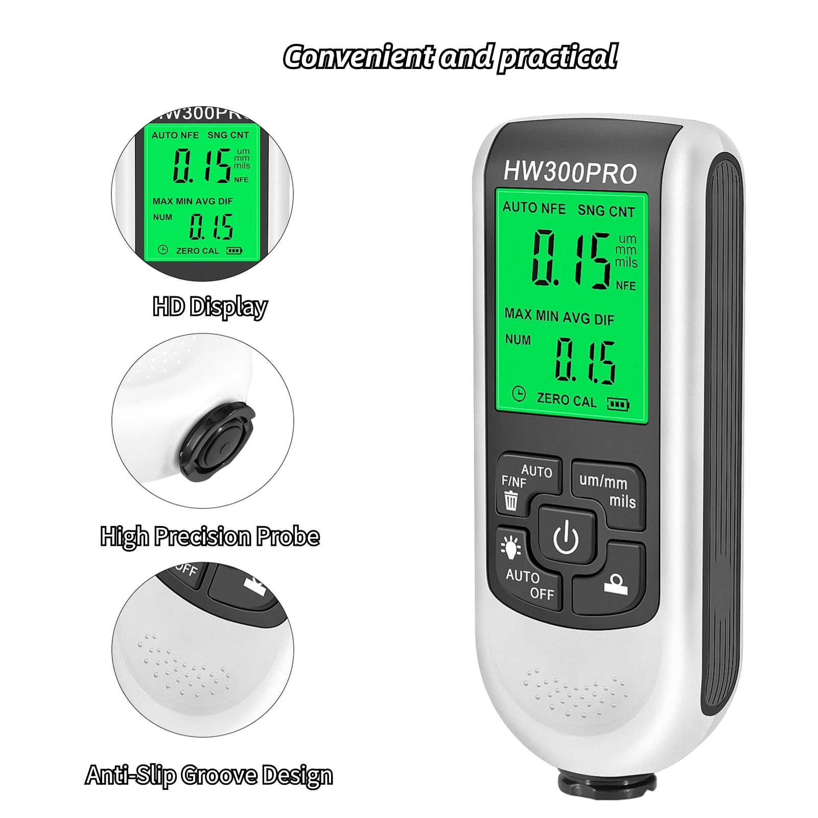 Premium Digital Coating Thickness Gauge - High Precision Automotive Paint Thickness Meter with Ultra-Sensitive Probe | Perfect for Car Paint Inspection, Auto Body Repair & Quality Control in Vehicle Manufacturing