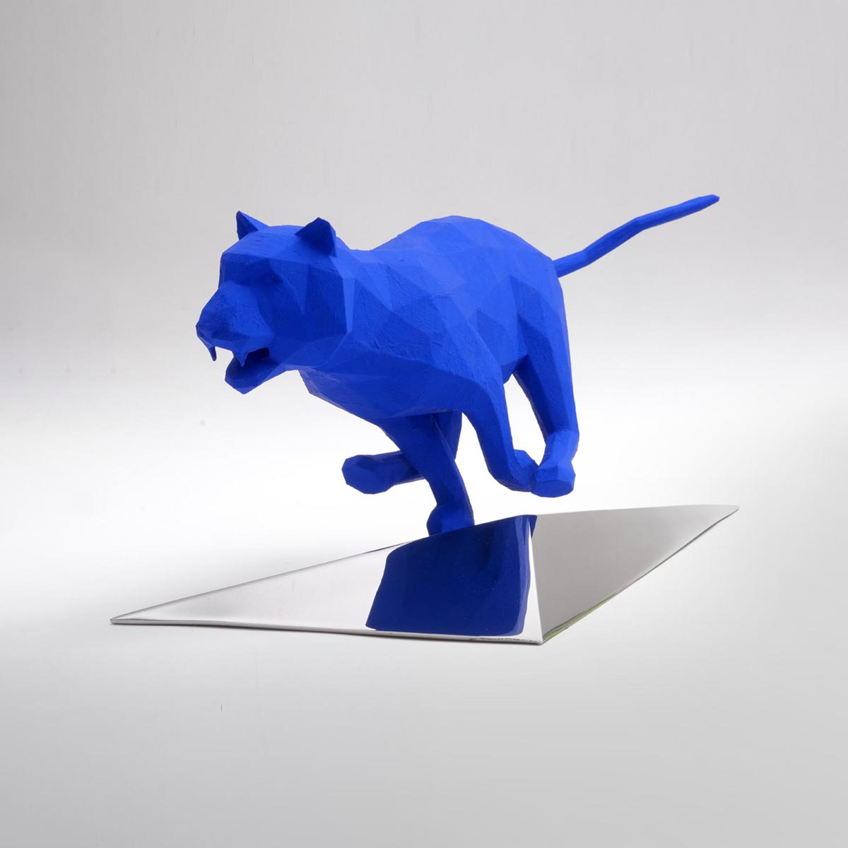 Roar Tantantan Steel Sculpture with Blue Resin - Modern Art Decor for Home, Office & Garden - Perfect for Wall Art, Gift & Interior Design