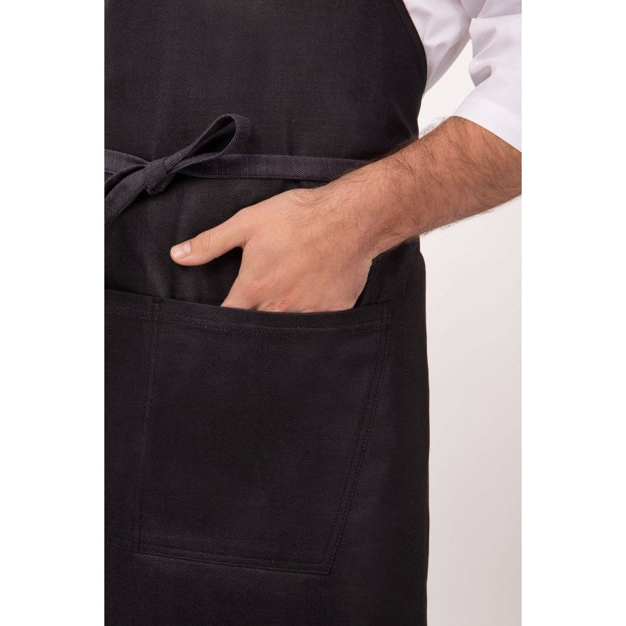 Chef Works ABWT051PUB0 Boulder Bib Apron - Purple & Black, 34 x 30 Inches - Durable Kitchen Apron for Cooking, Grilling & Baking - Perfect for Chefs, BBQ & Home Cooks