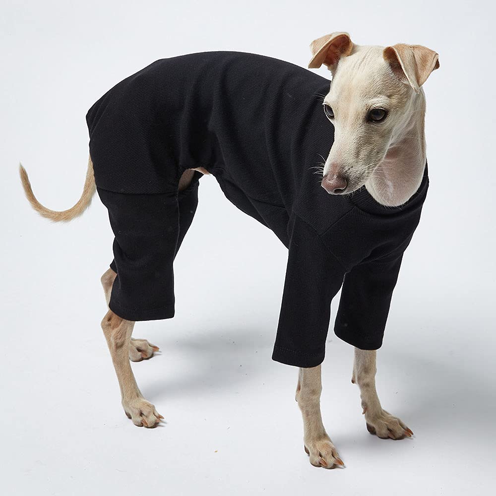 Soft Stretchable Dog Pajamas for Small Dogs - Cozy Onesie Jammies & Bodysuit (Small, Basic Black) - Perfect for Indoor Lounging & Winter Warmth
