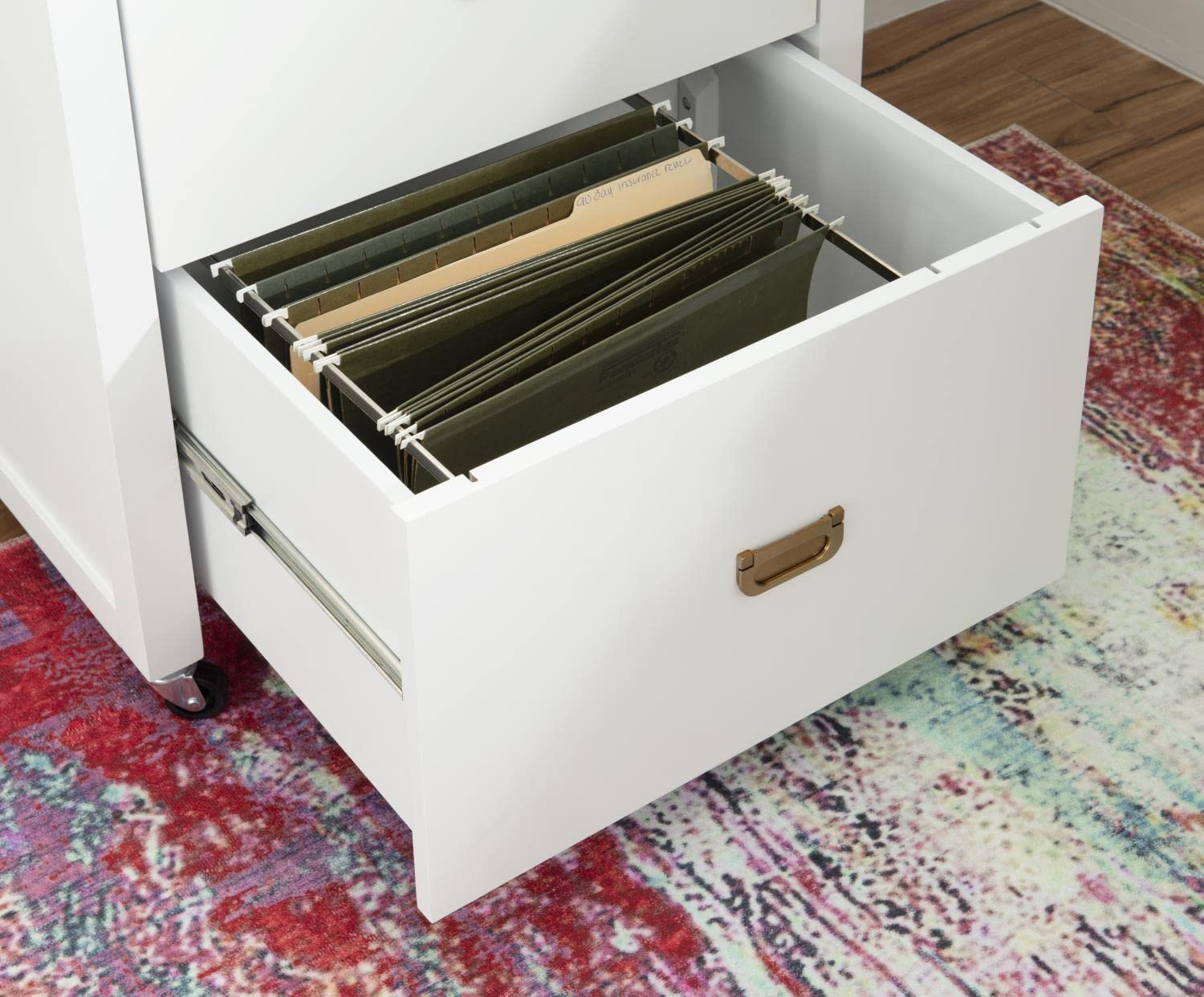 Linon Peggy File Cabinet White - 2-Drawer Letter Size Office Storage Organizer for Home & Office Use - Perfect for Documents, Folders, and Office Supplies