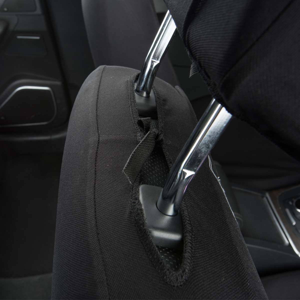 CAR PASS Sporty Universal Car Seat Cover Full Set - Airbag Compatible, Fits SUVs, Vans & Sedans (Black with Blue) - Perfect for Road Trips, Commuting & Car Protection