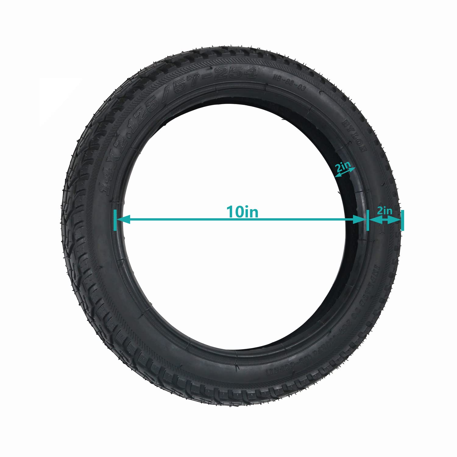 14x2.125 Bike Folding Tire - 14 Inch Replacement Wheel for Gas/Electric Scooters & E-Bikes - Durable & Strong E-Bike Parts - Perfect for Commuting, Urban Riding & Off-Road Adventures