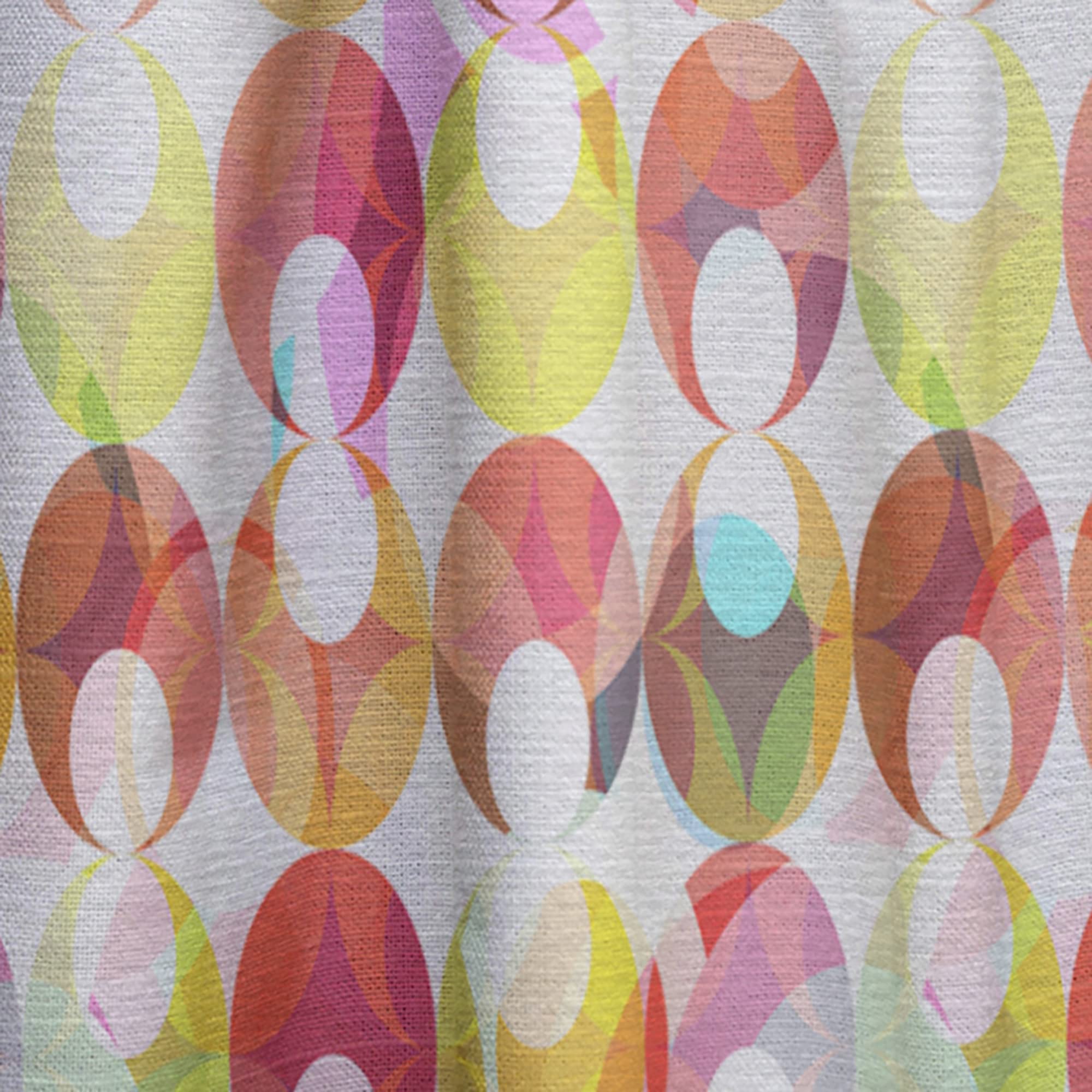 Abstract Circle Pattern Thermal Insulated Curtains - 52x84 Single Panel for Bedroom & Living Room - Energy Efficient Blackout Drapes for Home Decor