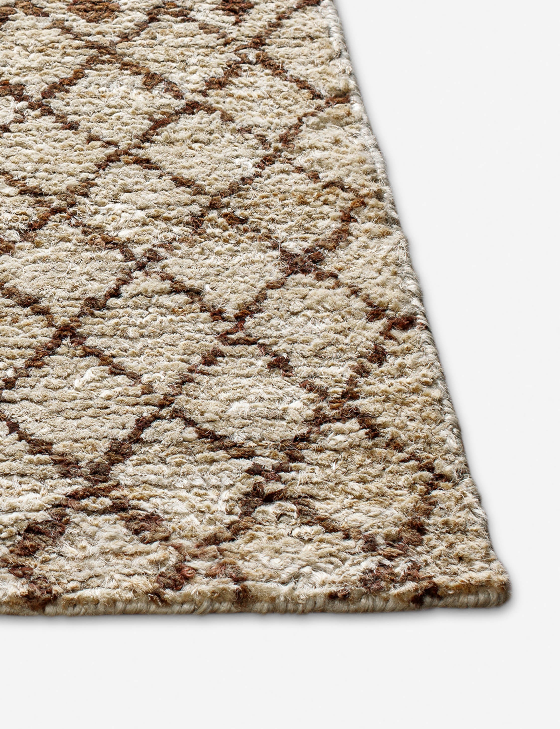Hand Knotted Jute Moroccan Style Rug - Boho Chic Home Decor for Living Room, Bedroom & Office | Eco-Friendly Natural Fiber Carpet